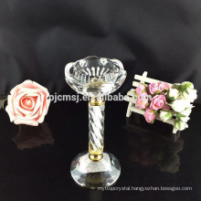 Flower Carved Crystal Glass Candle Holder Set CHM048A